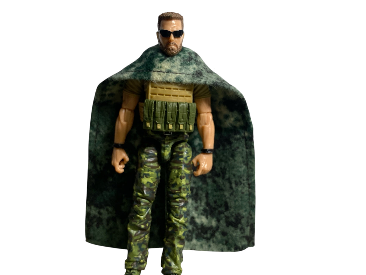 Forest green camo cape for 1:18 scale action figures